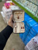 Elegant 6-Piece Rose Gold & Ruby Red Jewelry Gift Set – Includes Crystal-Encrusted Watch, Pendant Necklace, Matching Earrings, Tennis Bracelet, and Dual Statement Rings with Luxury Travel Case - Image 4