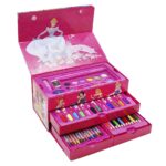 Multi Colour 54 Pieces Kids Art Artist Set In A Box With Drawers Pens Pencils Crayons Paints Providing Creative Designs - Boys