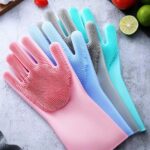 Magic Silicone Scrubber Dishwashing Gloves