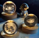 1 Pc USB LED Galaxy Crystal Ball Lamp | 3D Planet Moon Night Light | Bedroom & Party Home Decor | Kids Birthday Gift (Random Design) - Image 2