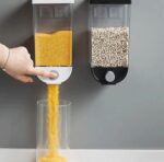 1Pc 1500ml Self-Adhesive Grain Dispenser | Wall Mounted Rice & Grain Storage Box | Kitchen Food Organizer Container | Dry Fruit Dispenser - Image 3