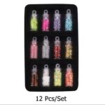 DIY Starry Nail Art Kit, Nail Decals, Glitter Jar Art kit Features a Selection of Starry Nail Stickers, Multi-pattern Women Beauty Accessories Kit, Manicure Long-lasting(Multi Clor) - Set of 12