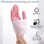 Long Reusable Dishwashing Gloves with Warm Fleece Lining – Extra Long Waterproof Rubber Cleaning Gloves, Anti-Slip, Heat Resistant for Kitchen, Laundry, and Household Use (Random Color) - Image 2