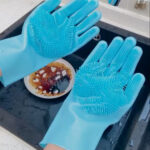 Magic Silicone Scrubber Dishwashing Gloves - Image 2