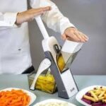 Mandoline Slicer | Safe Adjustable Vegetable Cutter | Multi‑Purpose Kitchen Chopper & Manual Grater ( Random Colour )