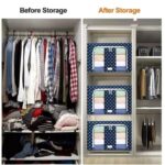 Foldable Metal Frame Clothes Storage Organizer Bag – Large Capacity Fabric Wardrobe Box with Zipper & Clear Window - Image 2