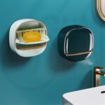 1Pc Wall Mounted Soap Holder With Drain Tray | Stylish Soap Dish Holder Waterproof For Kitchen and Bathroom (Random color) - Image 3