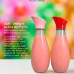 Turkish Style 1400 Ml Heavy Glass Bottle Elegant Durable Classic Design For Daily Use And Storage (Random Color Cap)