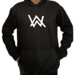 New Summer Collection Full Black Hoodie with WA Print for Men and Boys – Comfortable, Fashionable & Casual Wear - Large