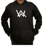 New Summer Collection Full Black Hoodie with WA Print for Men and Boys – Comfortable, Fashionable & Casual Wear - Large