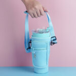 Water Bottle Carrier Bag with Phone Pocket for Stanley Quencher Cup with Handle Water Bottle Holder Pouch - For 1200 ML Bottle - Image 3