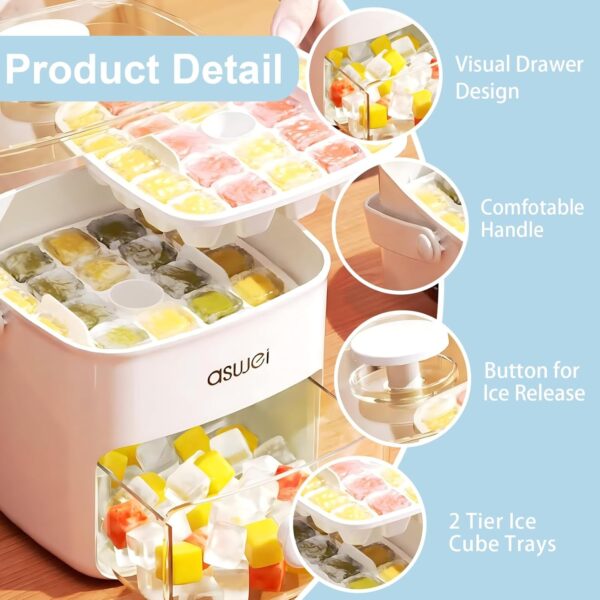 Box Mold Ice Storage Double Layer Ice Cube Tray With Handle Rapid Release Inventive Cold Drink Freezer Tool