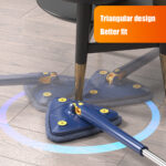 New Extended Triangle Mop 360 Twist Squeeze Wringing X-type Window Glass Toilet Bathrrom Floor Household Cleaning Ceiling Dusting – Each