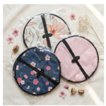 Roti Chapati Cotton Cover Bag With Round Zip Opening Keeps Rotti Fresh And Warm ( Random Design And Colour )