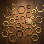 Hexagonal 2D Acrylic Wall Mirror Stickers | DIY Geometric Home Décor (24 Pcs, Mix Sizes) - Image 3