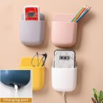 1 Pcs U Shape Wall Mounted Mobile And Remote Holder | Wall Mounted Storage Case for Remote, Toothbrush, Mobile Phone Plug Holder | Multifunctional Storage Holder (random color)