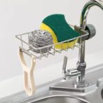 Stainless Steel Adjusting Multifunctional Kitchen Faucet Sponge Holder Durable And Convenient Storage Solution For Everyday Use